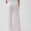 Pantalones de gasa de algodón con bajo con aberturas