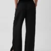 Pantalones de gasa de algodón con bajo con aberturas