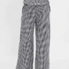Pantalones de gasa de algodón con bajo con aberturas