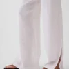 Pantalones de gasa de algodón con bajo con aberturas