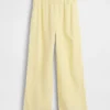Pantalones de gasa de algodón con bajo con aberturas