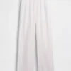 Pantalones de gasa de algodón con bajo con aberturas