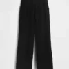 Pantalones de gasa de algodón con bajo con aberturas