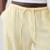 Pantalones de gasa de algodón con bajo con aberturas