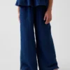 Pantalones de gasa de algodón para niños, de corte holgado y pierna ancha
