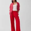 Pantalones de mezcla de lino de talle alto 365