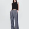 Pantalones de mezcla de lino de talle alto 365