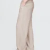Pantalones de mezcla de lino de talle alto 365