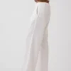 Pantalones de mezcla de lino de talle bajo 365