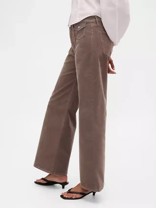Pantalones de pana de talle alto y pierna ancha