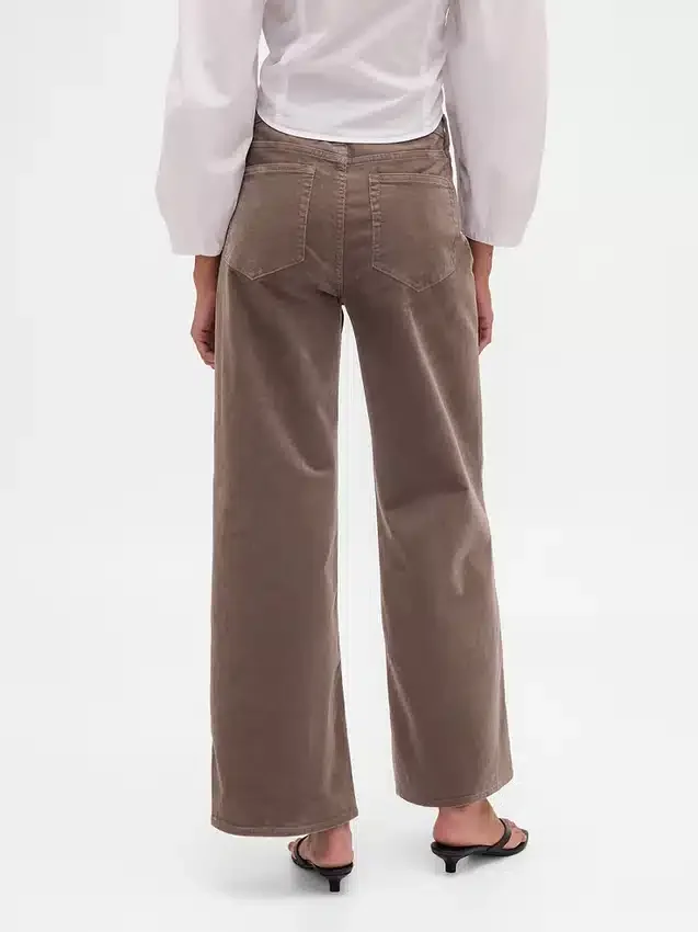 Pantalones de pana de talle alto y pierna ancha