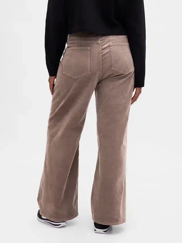 Pantalones de pana de talle alto y pierna ancha