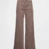 Pantalones de pana de talle alto y pierna ancha