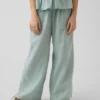 Pantalones de pierna ancha de gasa de algodón para niños