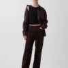 Pantalones de pierna ancha de lino y algodón