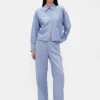 Pantalones de pierna ancha de lino y algodón