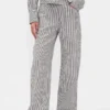 Pantalones de pierna ancha de lino y algodón