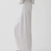 Pantalones de pierna ancha de lino y algodón