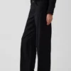 Pantalones de pierna ancha de lino y algodón