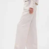 Pantalones de pierna ancha de lino y algodón