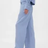 Pantalones de pierna ancha de lino y algodón