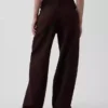 Pantalones de pierna ancha de lino y algodón