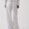 Pantalones de pierna ancha de lino y algodón