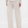 Pantalones de pierna ancha de lino y algodón
