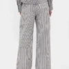 Pantalones de pierna ancha de lino y algodón