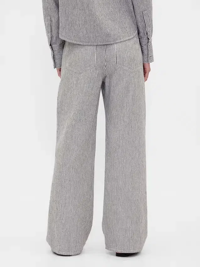 Pantalones de pierna ancha de lino y algodón