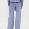 Pantalones de pierna ancha de lino y algodón