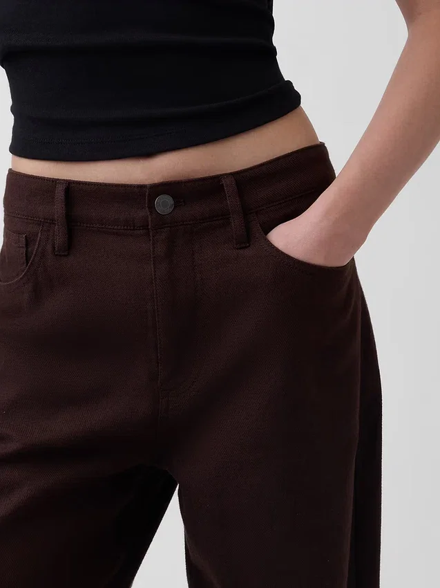 Pantalones de pierna ancha de lino y algodón