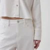 Pantalones de pierna ancha de lino y algodón