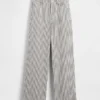 Pantalones de pierna ancha de lino y algodón