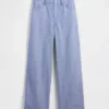 Pantalones de pierna ancha de lino y algodón