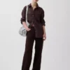 Pantalones de pierna ancha de lino y algodón