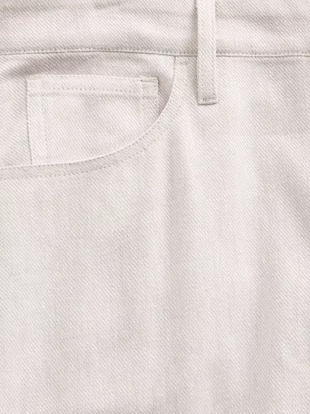Pantalones de pierna ancha de lino y algodón