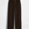 Pantalones de pierna ancha de lino y algodón