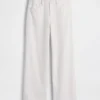 Pantalones de pierna ancha de lino y algodón