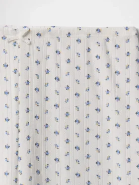 Pantalones de pijama cortos de punto calado