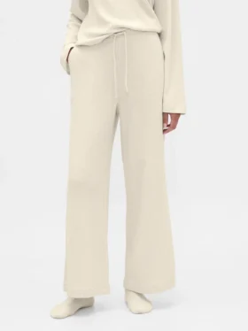 Pantalones de pijama de corte ancho con tejido de gofre