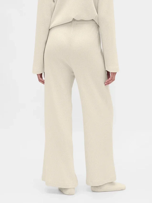 Pantalones de pijama de corte ancho con tejido de gofre