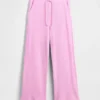 Pantalones de pijama de corte ancho con tejido de gofre