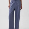 Pantalones de pijama de mezcla de lino con bajo de encaje