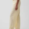 Pantalones de pijama de mezcla de lino con bajo de encaje