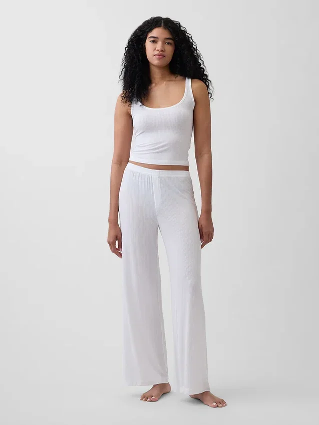 Pantalones de pijama de modal acanalado supersuaves