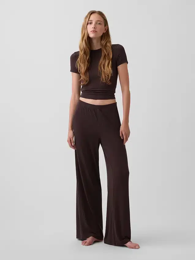 Pantalones de pijama de modal acanalado supersuaves