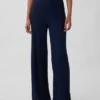 Pantalones de pijama de pierna ancha con canalé fino