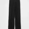Pantalones de pijama de pierna ancha con canalé fino
