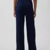 Pantalones de pijama de pierna ancha con canalé fino
